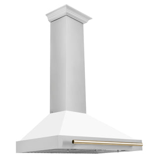 ZLINE 36 in. Autograph Edition Stainless Steel Range Hood with White Matte Shell and Accents (KB4STZ-WM36)