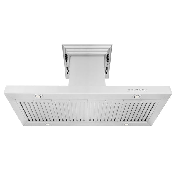 The Range Hood Store, ZLINE Island Mount Range Hood in Stainless Steel with Built-in CrownSound Bluetooth Speakers (KE2iCRN-BT), KE2iCRN-BT-30,