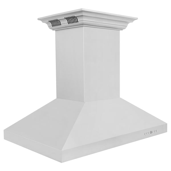 ZLINE Island Mount Range Hood in Stainless Steel with Built-in ZLINE CrownSound Bluetooth Speakers (KL3iCRN-BT)