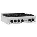 ZLINE Autograph Edition 36 in. Porcelain Rangetop with 6 Gas Burners in Stainless Steel with Accents (RTZ-36)
