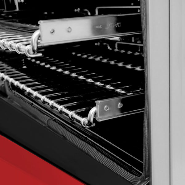 ZLINE 30 in. Kitchen Package with ZLINE DuraSnow Stainless Steel Dual Fuel Range with Red Matte Door and Convertible Vent Range Hood (2KP-RARMRH30)