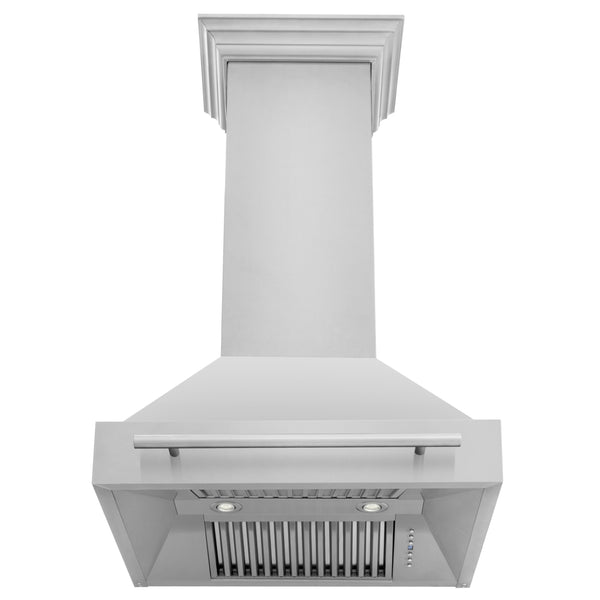 ZLINE 30 in. Stainless Steel Range Hood with Colored Shell Options and Stainless Steel Handle (8654STX-30)