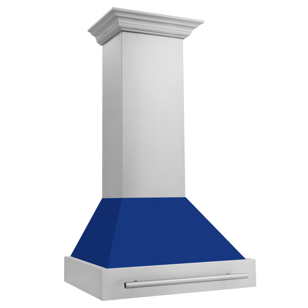 ZLINE 30 in. Stainless Steel Range Hood with Colored Shell Options and Stainless Steel Handle (8654STX-30)