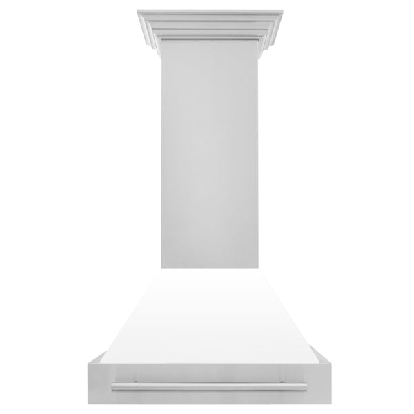 ZLINE 30 in. Stainless Steel Range Hood with Colored Shell Options and Stainless Steel Handle (8654STX-30)