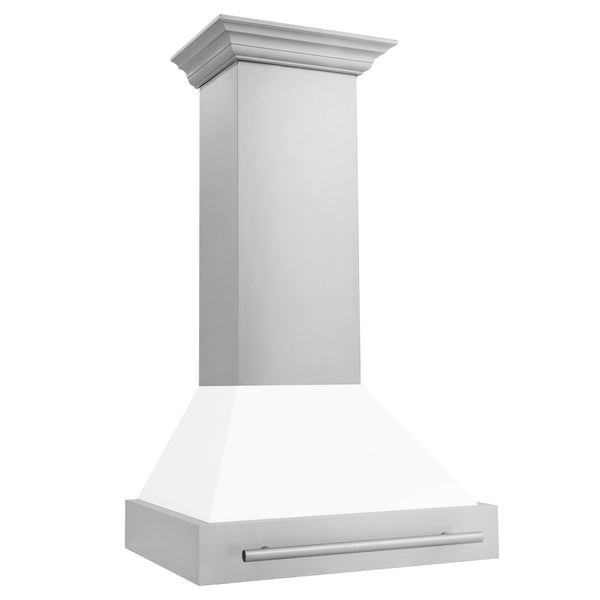 ZLINE 30 in. Stainless Steel Range Hood with Colored Shell Options and Stainless Steel Handle (8654STX-30)