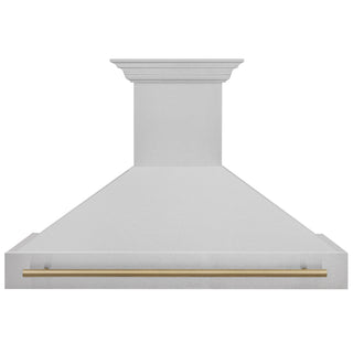Buy champagne-bronze 48 in. ZLINE Autograph Edition DuraSnow Stainless Steel Range Hood with DuraSnow Stainless Steel Shell (8654SNZ-48)