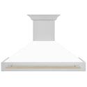 ZLINE 48 in. Autograph Edition Stainless Steel Range Hood with White Matte Shell and Handle (8654STZ-WM48)