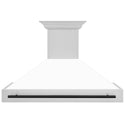 ZLINE 48 in. Autograph Edition Stainless Steel Range Hood with White Matte Shell and Handle (8654STZ-WM48)