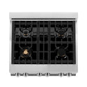 ZLINE 30 in. 4.0 cu. ft. Electric Oven and Gas Cooktop Dual Fuel Range with Griddle and Brass Burners in Stainless Steel (RA-BR-GR-30)