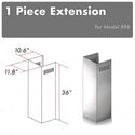 ZLINE 1-36" Chimney Extension for 9 ft. to 10 ft. Ceilings (1PCEXT-696) - Rustic Kitchen & Bath - Range Hood Accessories - ZLINE Kitchen and Bath