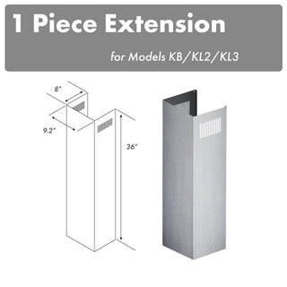 ZLINE 1-36" Chimney Extension for 9 ft. to 10 ft. Ceilings (1PCEXT-KB/KL2/KL3) - Rustic Kitchen & Bath - Range Hood Accessories - ZLINE Kitchen and Bath
