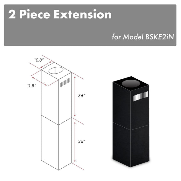 ZLINE 2-36" Chimney Extensions for 10 ft. to 12 ft. Ceilings (2PCEXT-BSKE2iN) - Rustic Kitchen & Bath - Range Hood Accessories - ZLINE Kitchen and Bath