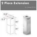 ZLINE 2-36" Chimney Extensions for 10 ft. to 12 ft. Ceilings (2PCEXT-GL14i) - Rustic Kitchen & Bath - Range Hood Accessories - ZLINE Kitchen and Bath