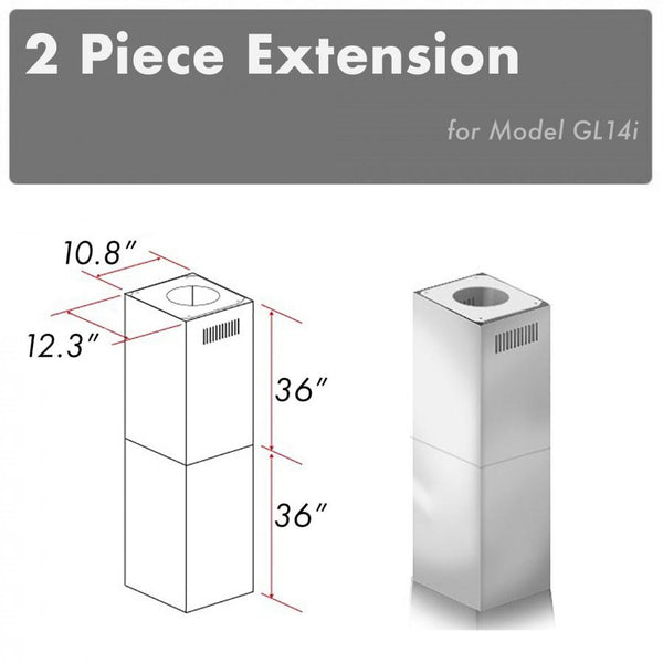 ZLINE 2-36" Chimney Extensions for 10 ft. to 12 ft. Ceilings (2PCEXT-GL14i) - Rustic Kitchen & Bath - Range Hood Accessories - ZLINE Kitchen and Bath