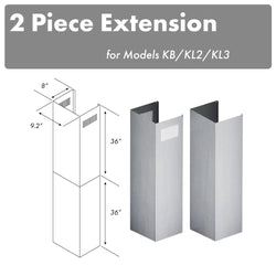 ZLINE 2-36" Chimney Extensions for 10 ft. to 12 ft. Ceilings (2PCEXT-KB/KL2/KL3) - Rustic Kitchen & Bath - Range Hood Accessories - ZLINE Kitchen and Bath