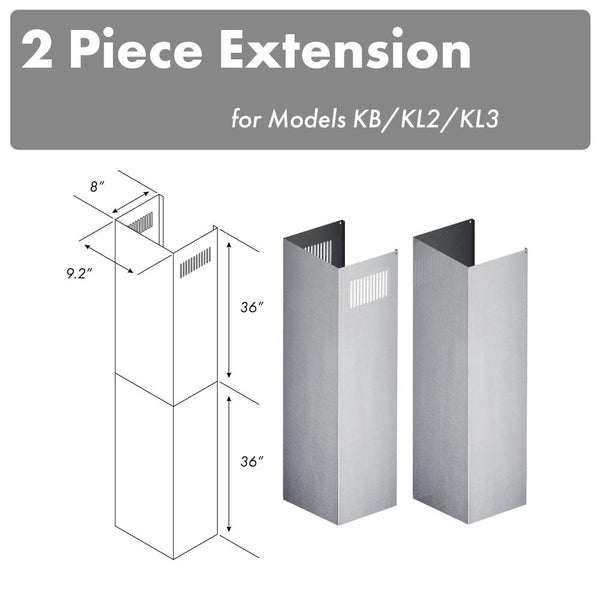 ZLINE 2-36" Chimney Extensions for 10 ft. to 12 ft. Ceilings (2PCEXT-KB/KL2/KL3) - Rustic Kitchen & Bath - Range Hood Accessories - ZLINE Kitchen and Bath