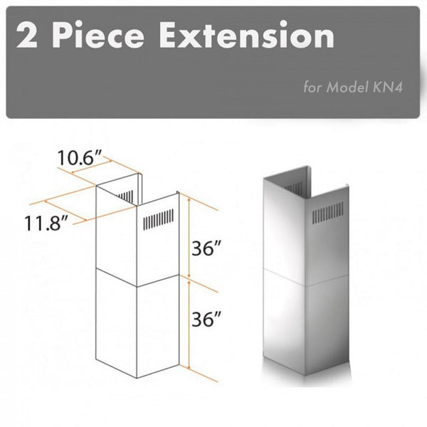 ZLINE 2-36" Chimney Extensions for 10 ft. to 12 ft. Ceilings (2PCEXT-KN4) - Rustic Kitchen & Bath - Range Hood Accessories - ZLINE Kitchen and Bath