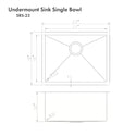 ZLINE 23" Classic Series Undermount Single Bowl Sink (SRS) - Rustic Kitchen & Bath - Sinks - ZLINE Kitchen and Bath