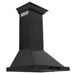 Rustic Kitchen & Bath, ZLINE 24" Wall Mount Range Hood in Black Stainless Steel with Crown Molding (BSKBNCRN-24), BSKBNCRN-24,