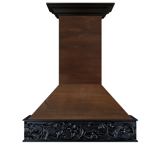 ZLINE 36 in. Ducted Wooden Isalnd Mount Range Hood in Antigua and Walnut (9373AR-36)
