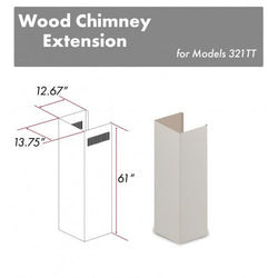 ZLINE Kitchen and Bath, ZLINE 61" Wooden Chimney Extension for Ceilings up to 12.5 ft. (321TT-E), 321TT-E,