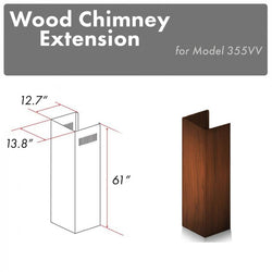 ZLINE Kitchen and Bath, ZLINE 61" Wooden Chimney Extension for Ceilings up to 12.5 ft. (355VV-E), 355VV-E,