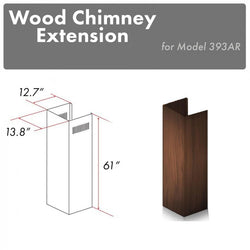 ZLINE 61" Wooden Chimney Extension for Ceilings up to 12.5 ft. (393AR-E) - Rustic Kitchen & Bath - Range Hood Accessories - ZLINE Kitchen and Bath