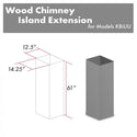 ZLINE Kitchen and Bath, ZLINE 61" Wooden Chimney Extension for Ceilings up to 12.5 ft. (KBiUU-E), KBiUU-E,