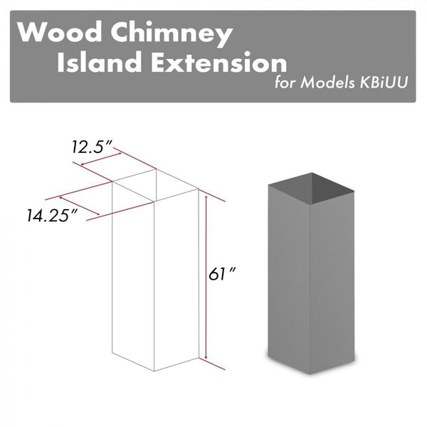 ZLINE Kitchen and Bath, ZLINE 61" Wooden Chimney Extension for Ceilings up to 12.5 ft. (KBiUU-E), KBiUU-E,