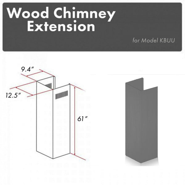 ZLINE Kitchen and Bath, ZLINE 61" Wooden Chimney Extension for Ceilings up to 12.5 ft. (KBUU-E), KBUU-E,