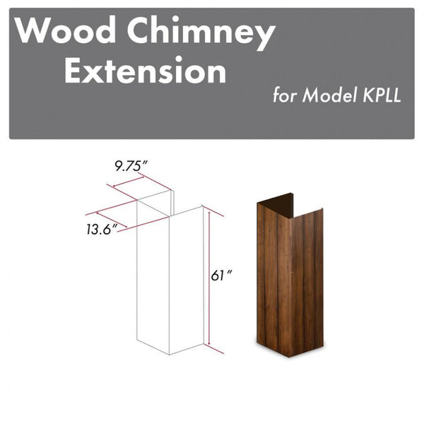 ZLINE 61"Wooden Chimney Extension for Ceilings up to 12 ft. (KPLL-E) - Rustic Kitchen & Bath - Range Hood Accessories - ZLINE Kitchen and Bath