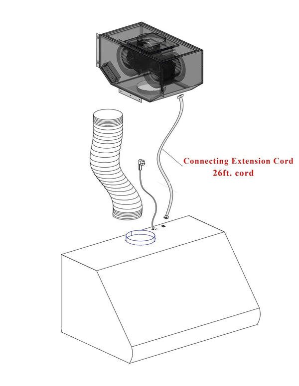 ZLINE Kitchen and Bath, ZLINE 696 Wall Mount Range Hood - Remote Blower, 696-RD-36,