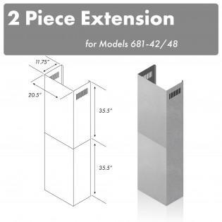 ZLINE 71" Extended Chimney (2PCEXT-681-42/48) - Rustic Kitchen & Bath - Range Hood Accessories - ZLINE Kitchen and Bath