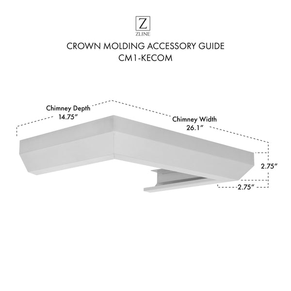 ZLINE Crown Molding #1 For Wall Range Hood (CM1-KECOM) - Rustic Kitchen & Bath - Range Hood Accessories - ZLINE Kitchen and Bath