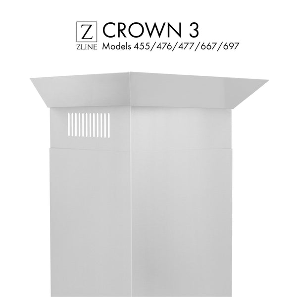 ZLINE Crown Molding #3 For Wall Range Hood (CM3-455/476/477/667/697) - Rustic Kitchen & Bath - Range Hood Accessories - ZLINE Kitchen and Bath