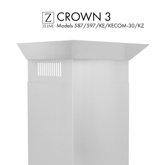ZLINE Crown Molding Profile 3 for Wall Mount Range Hood (CM3-587/597/KE/KECOM-30/KZ)