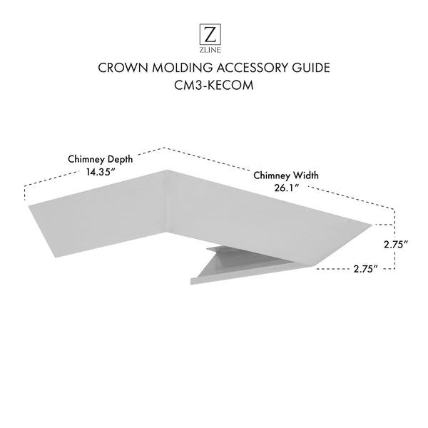 ZLINE Crown Molding #3 For Wall Range Hood (CM3-KECOM) - Rustic Kitchen & Bath - Range Hood Accessories - ZLINE Kitchen and Bath