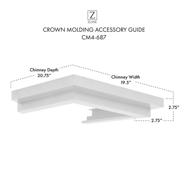 ZLINE Crown Molding #4 For Wall Range Hood (CM4-687) - Rustic Kitchen & Bath - Range Hood Accessories - ZLINE Kitchen and Bath