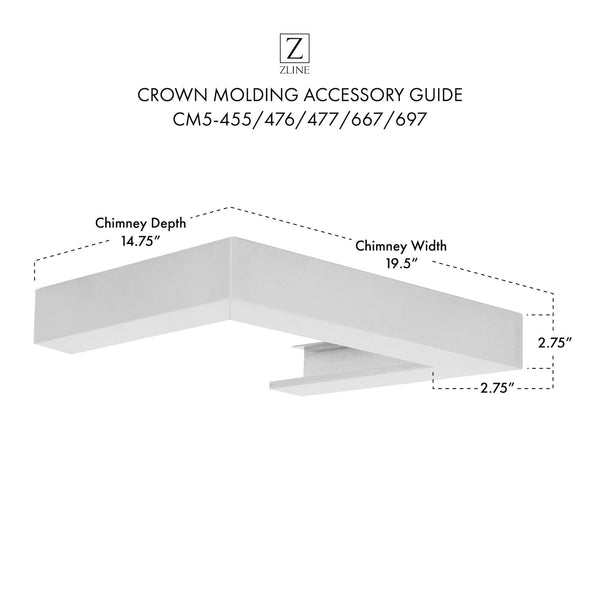 ZLINE Crown Molding #5 For Wall Range Hood (CM5-455/476/477/667/697) - Rustic Kitchen & Bath - Range Hood Accessories - ZLINE Kitchen and Bath