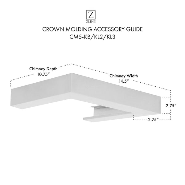 ZLINE Crown Molding #5 For Wall Range Hood (CM5-KB/KL2/KL3) - Rustic Kitchen & Bath - Range Hood Accessories - ZLINE Kitchen and Bath