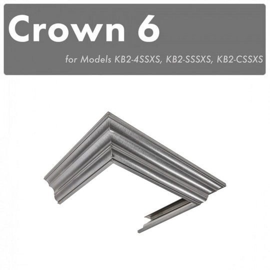 ZLINE Satin Stainless Steel Crown Molding Profile 6 for Wall Mount Range Hoods (CM6-KB-S304)