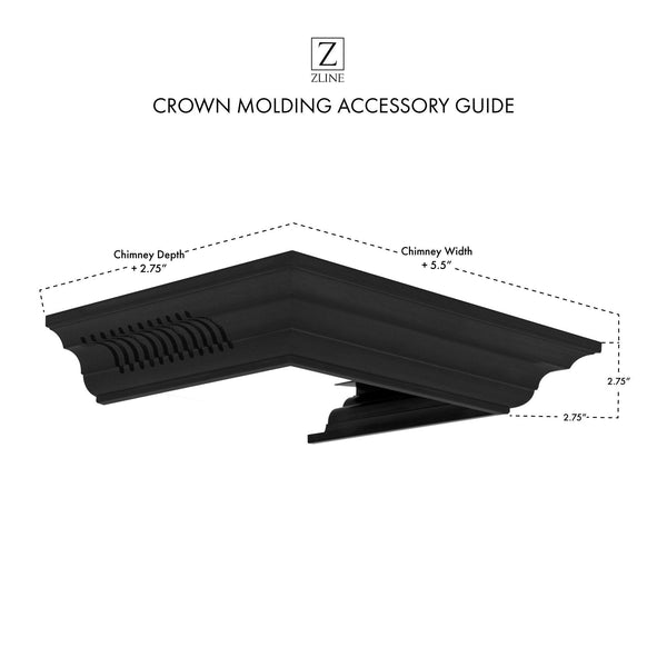 ZLINE Crown Molding in Black Stainless Steel with Built-in Bluetooth Speakers (CM6-BT-BSKEN) - Rustic Kitchen & Bath - Range Hood Accessories - Rustic Kitchen & Bath