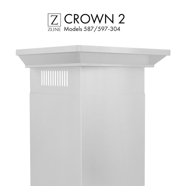 ZLINE Crown Molding Profile 2 for Wall Mount Range Hood (CM2-587/597-304) - Rustic Kitchen & Bath - Crown Molding - ZLINE Kitchen and Bath