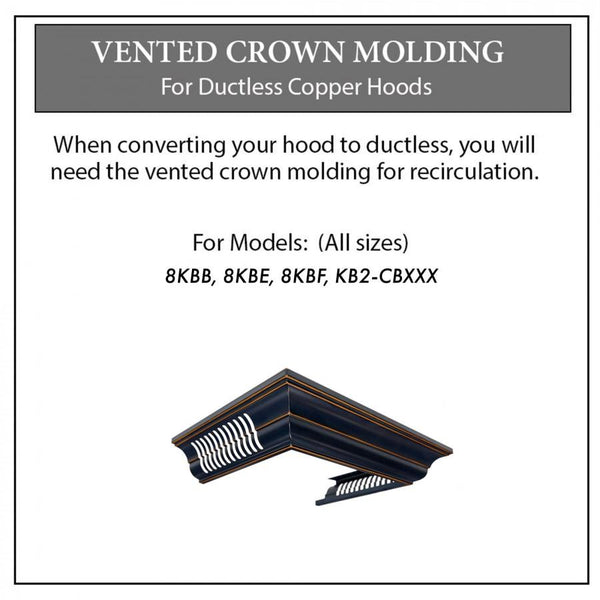 ZLINE Crown Molding with Vents for Designer Copper Range Hood (CM6V-8KBB) - Rustic Kitchen & Bath - Range Hood Accessories - Rustic Kitchen & Bath