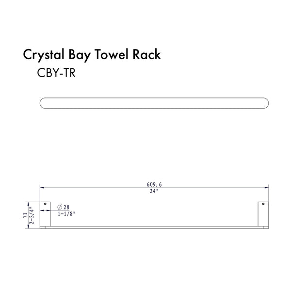 ZLINE Crystal Bay Towel Rail with Color Options - Rustic Kitchen & Bath - Rustic Kitchen & Bath