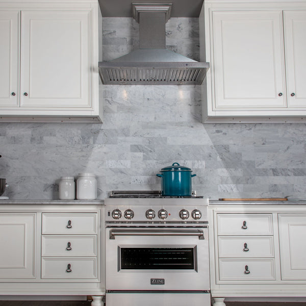 ZLINE Kitchen and Bath, ZLINE Designer Series DuraSnow Stainless Steel Wall Mount Range Hood (8KBS), 8KBS-30,