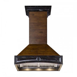 ZLINE 30 in. Wooden Wall Mount Range Hood in Antigua and Walnut - Includes Remote Motor (321AR-RS-30-400)