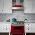 ZLINE Kitchen and Bath, ZLINE DuraSnow Finished Stainless Steel with Red Gloss Shell (8654RG), 8654RG-30,
