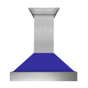 ZLINE Kitchen and Bath, ZLINE DuraSnow Stainless Steel Range Hood With Blue Matte Shell (8654BM), 8654BM-30,