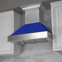 ZLINE Kitchen and Bath, ZLINE DuraSnow Stainless Steel Range Hood With Blue Matte Shell (8654BM), 8654BM-30,
